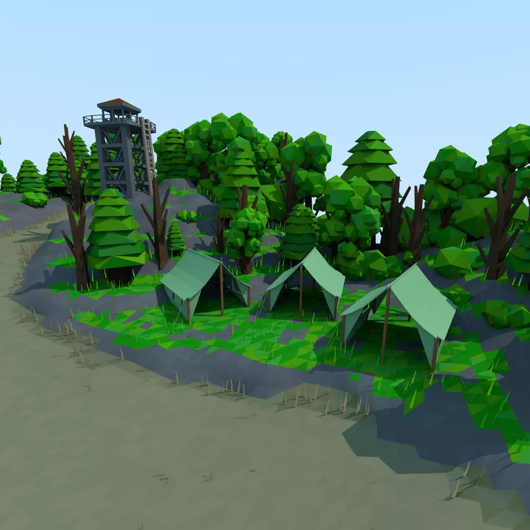 Military TENT Free low-poly 3D model_0