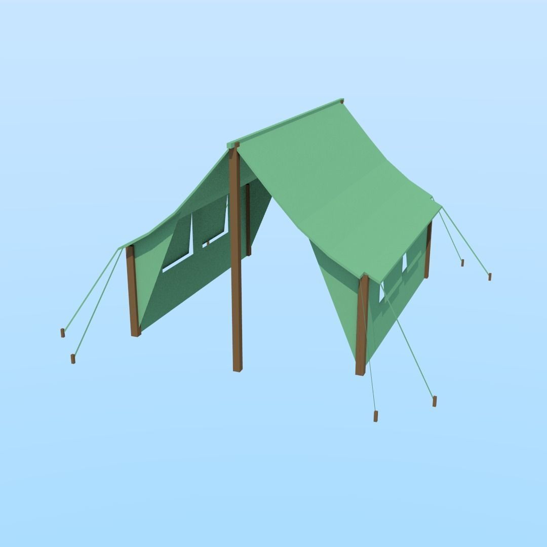 Military TENT Free low-poly 3D model_1