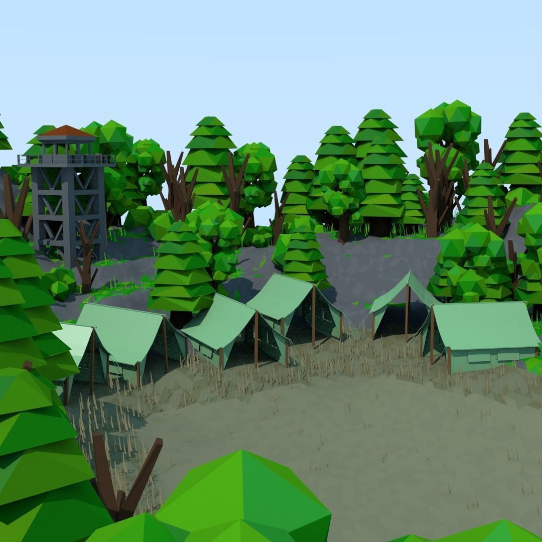 Military TENT Free low-poly 3D model_2