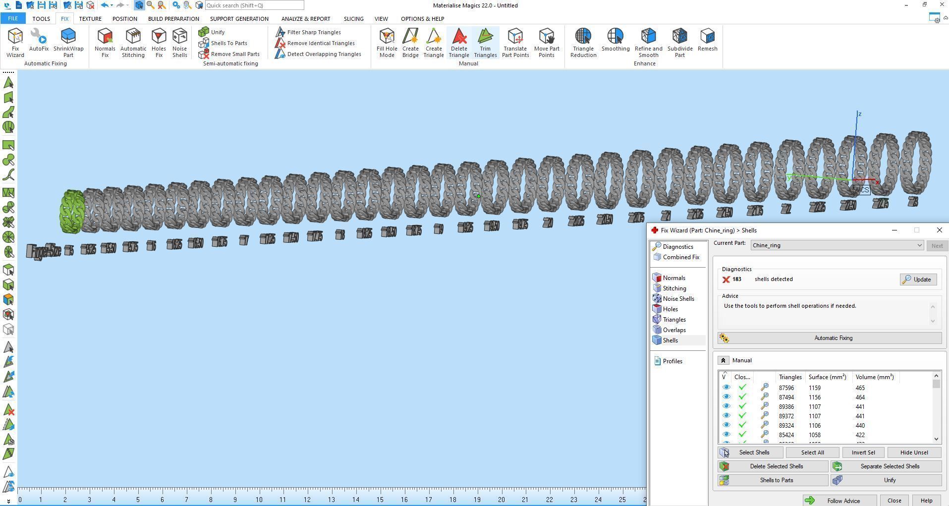 Chain ring  33 Set rings  3D print model_11