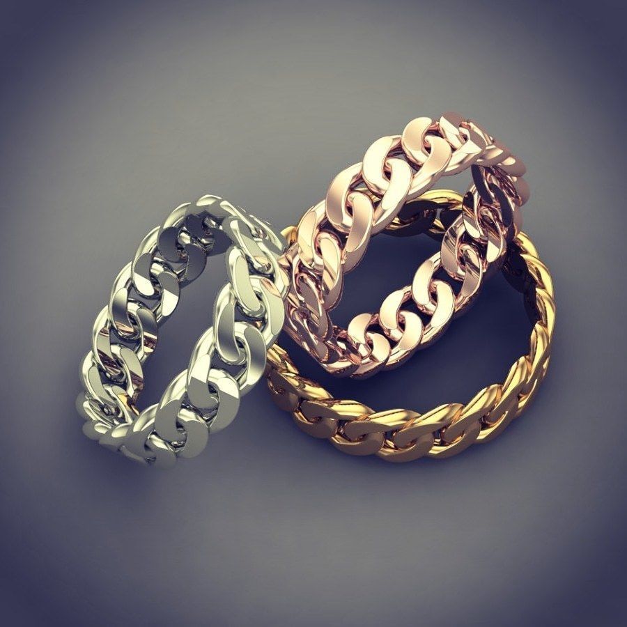 Chain ring  33 Set rings  3D print model_1
