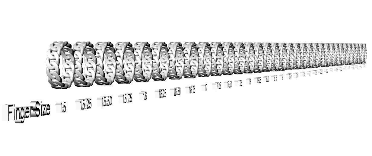 Chain ring  33 Set rings  3D print model_10