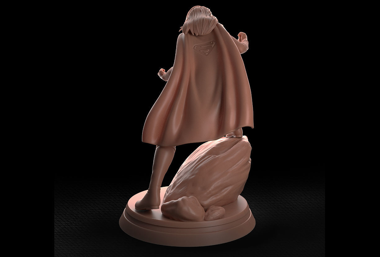 supergirl 3d print model female super hero statue 3D print model_5