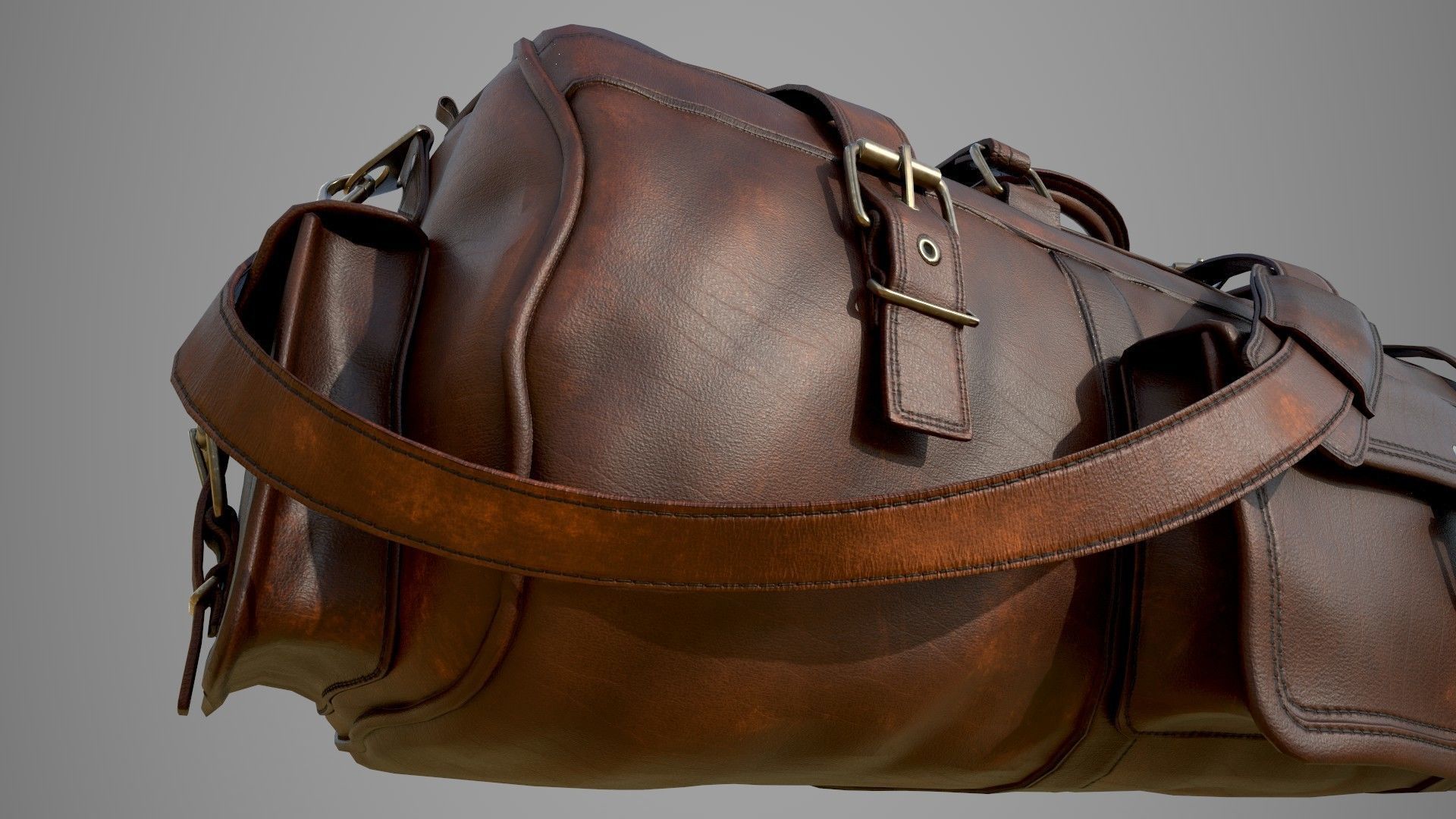 Leather Bag Low-poly 3D model_18