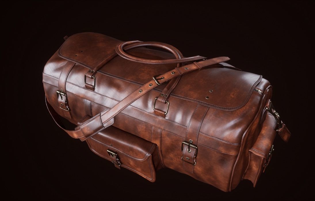 Leather Bag Low-poly 3D model_1