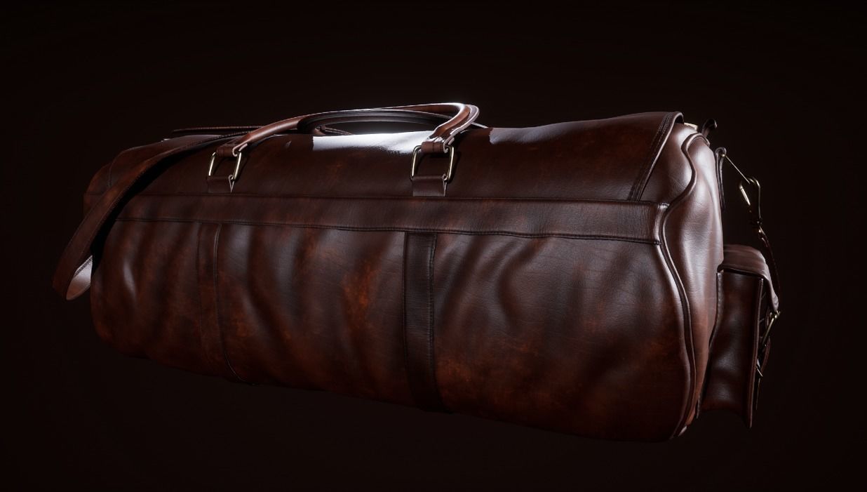 Leather Bag Low-poly 3D model_3