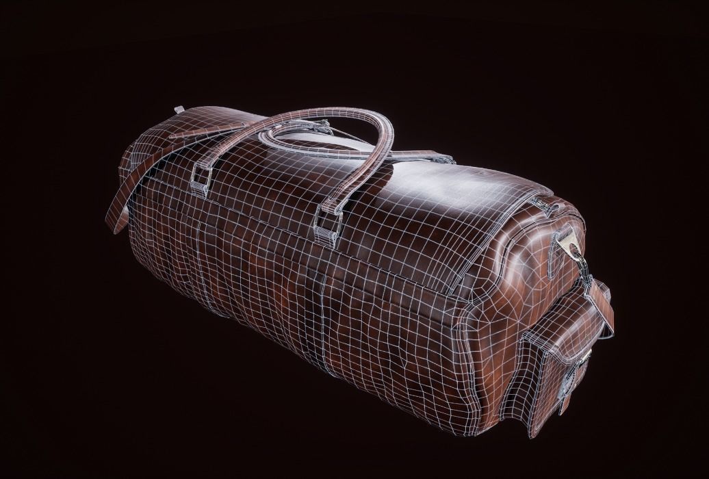 Leather Bag Low-poly 3D model_5