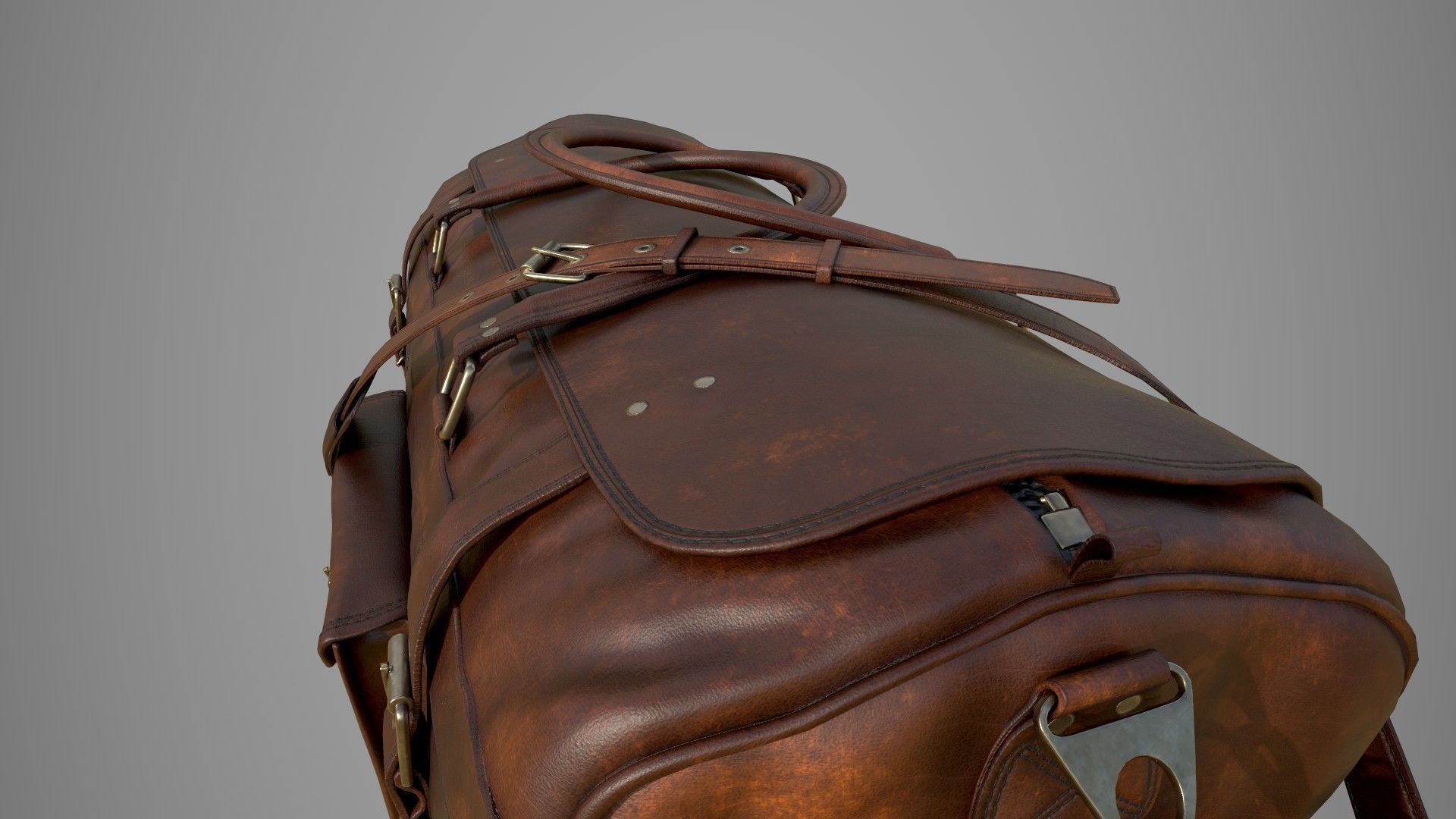 Leather Bag Low-poly 3D model_22