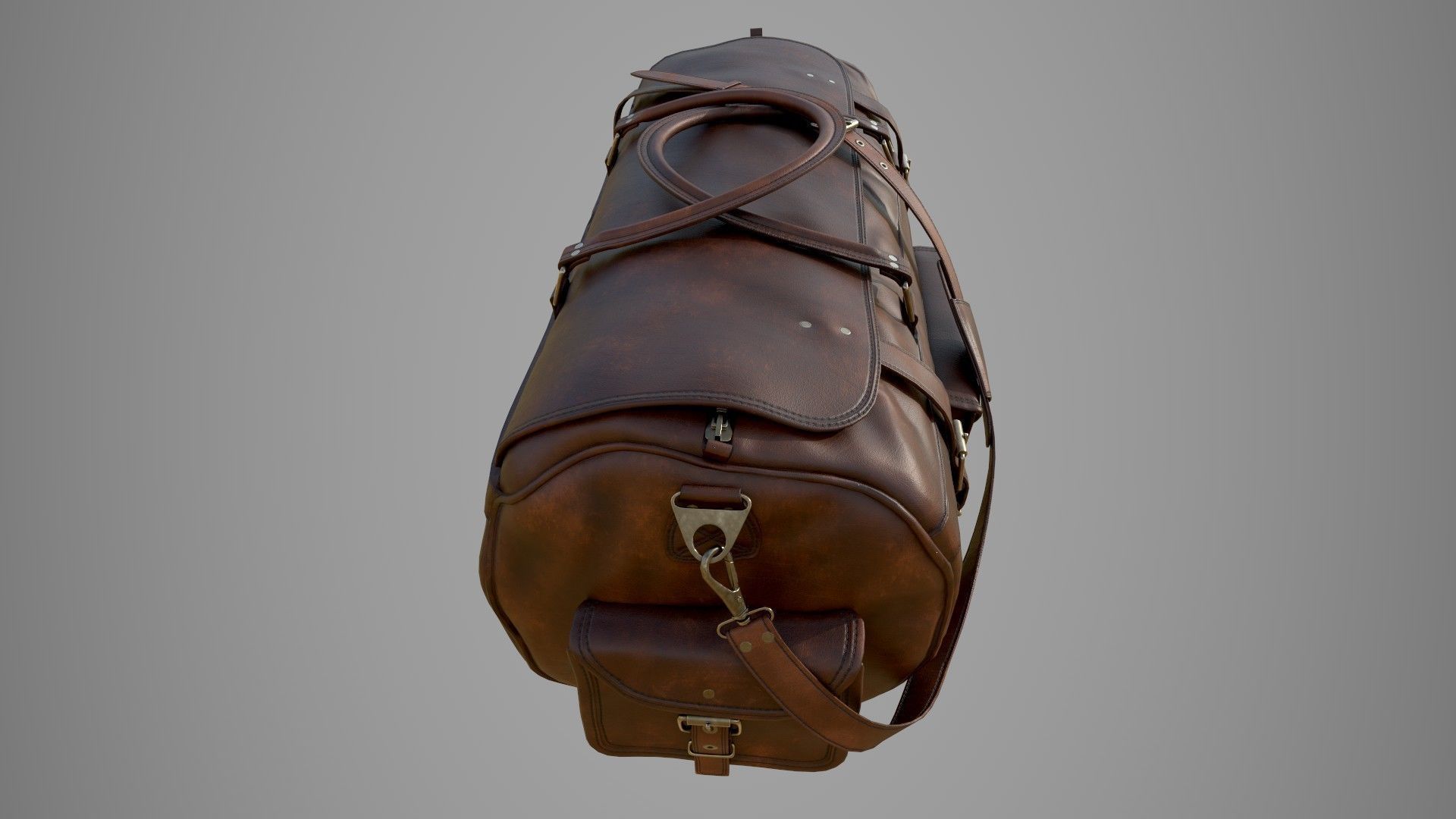 Leather Bag Low-poly 3D model_16