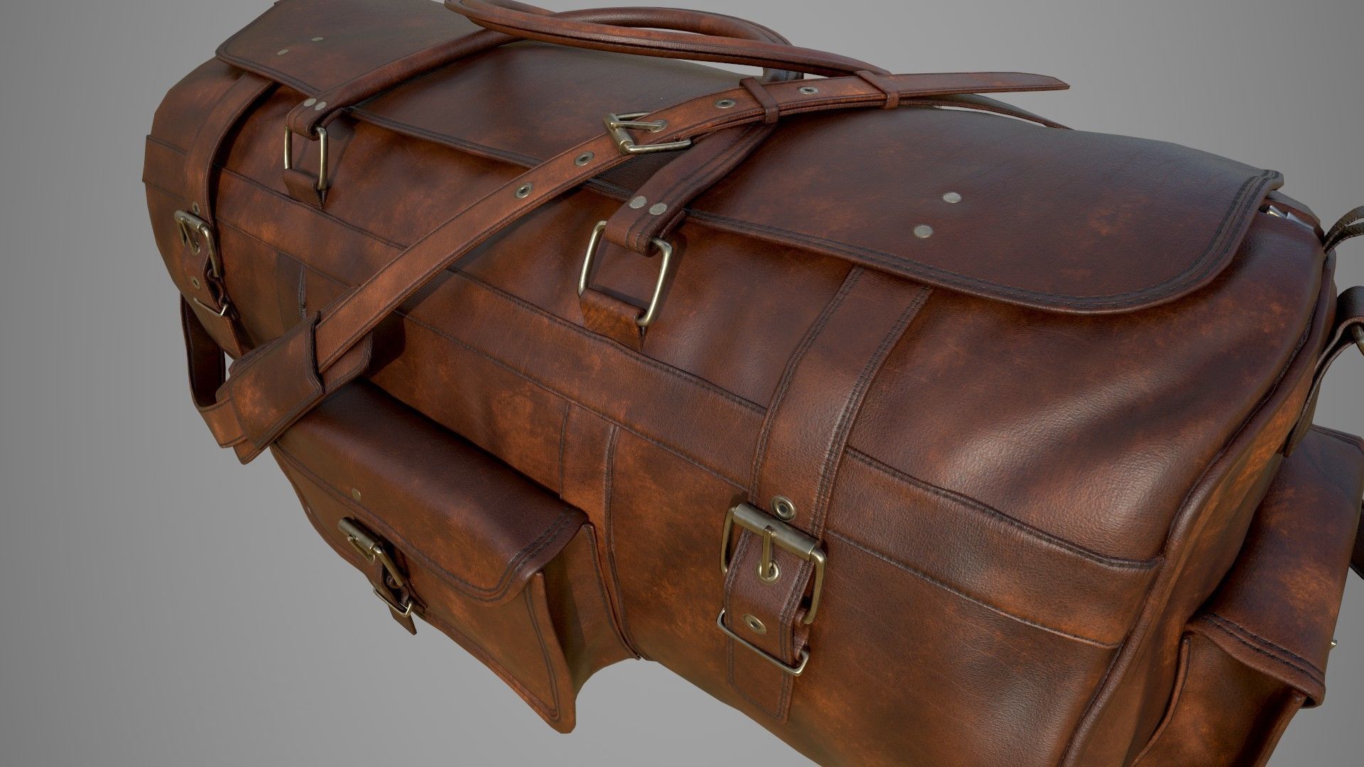 Leather Bag Low-poly 3D model_20