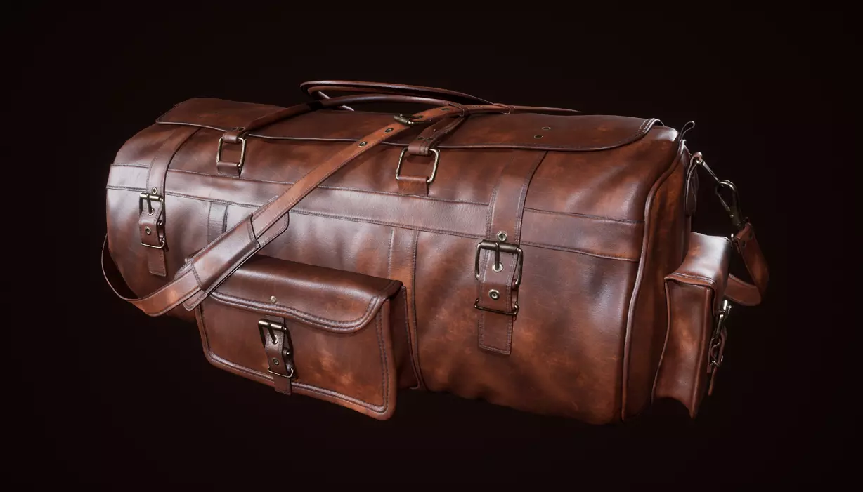 Leather Bag Low-poly 3D model_0