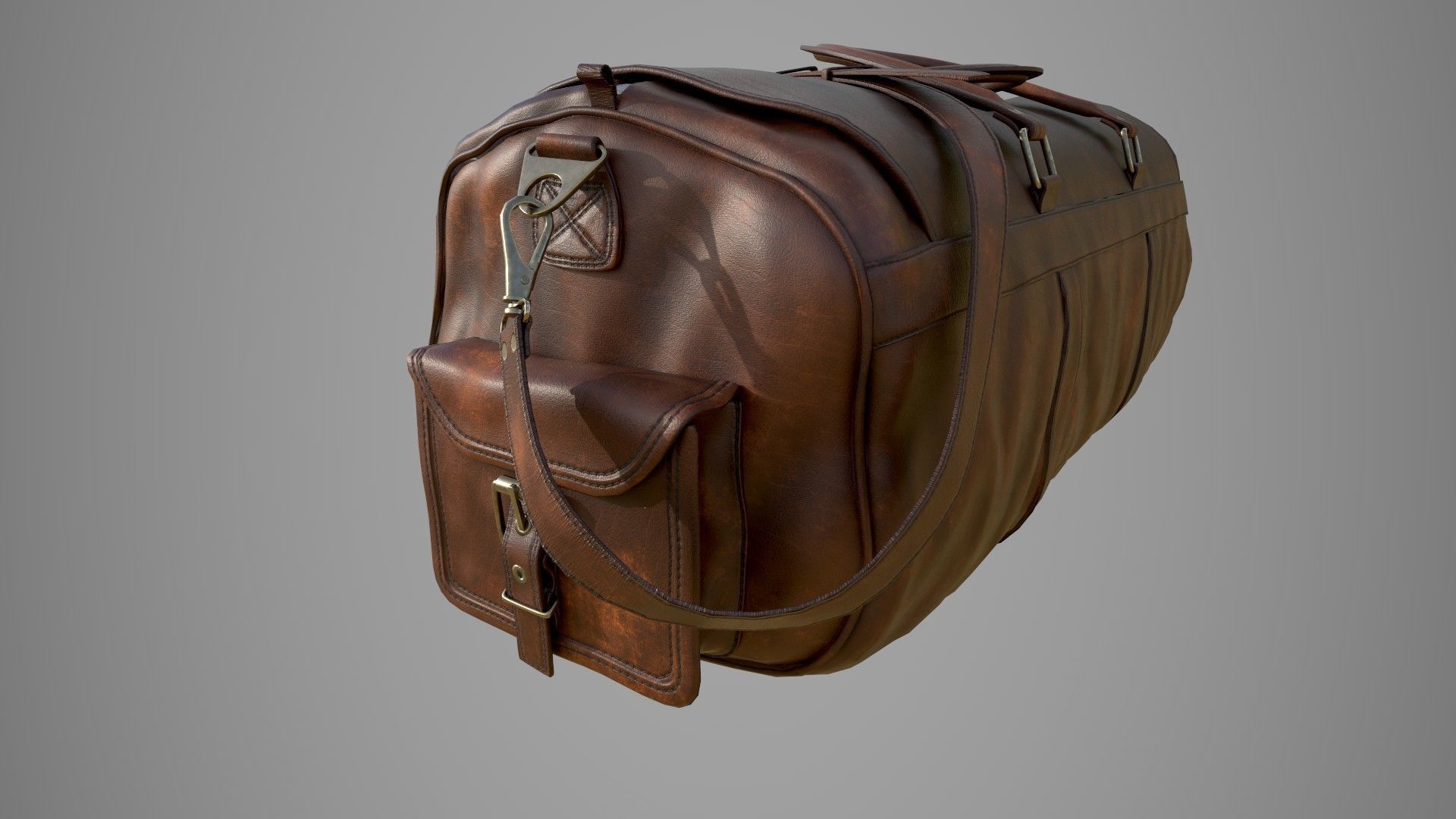 Leather Bag Low-poly 3D model_12