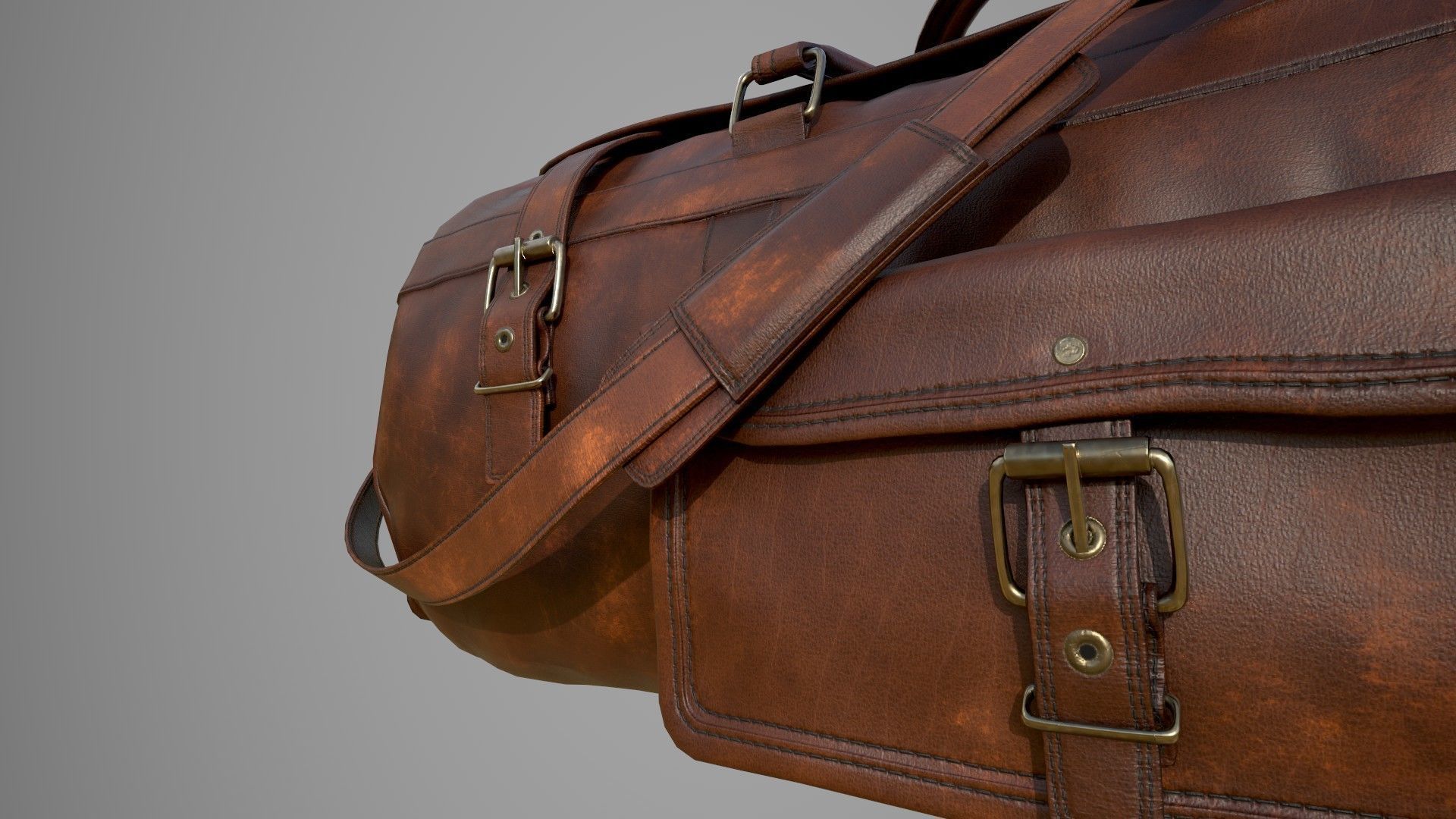Leather Bag Low-poly 3D model_19