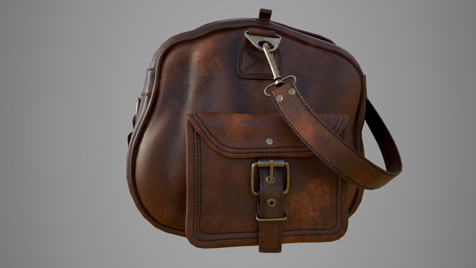 Leather Bag Low-poly 3D model_11