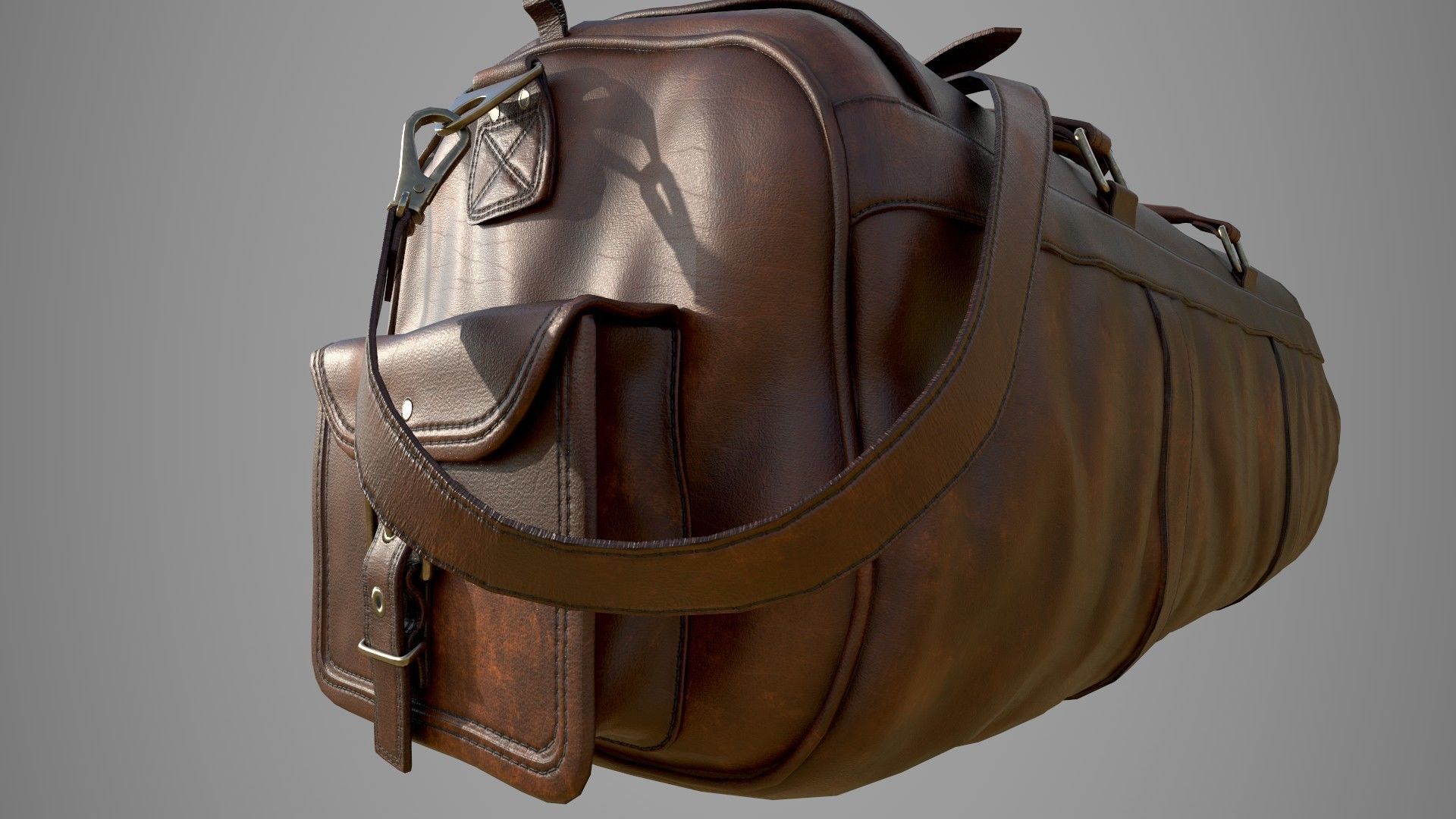 Leather Bag Low-poly 3D model_24