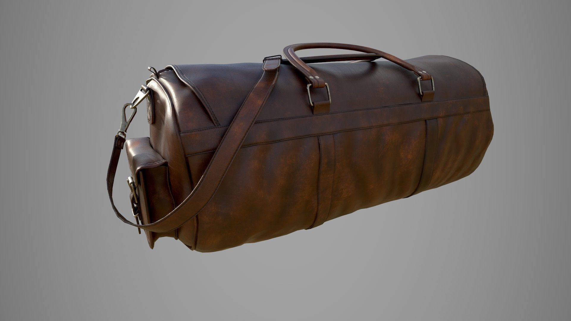 Leather Bag Low-poly 3D model_13