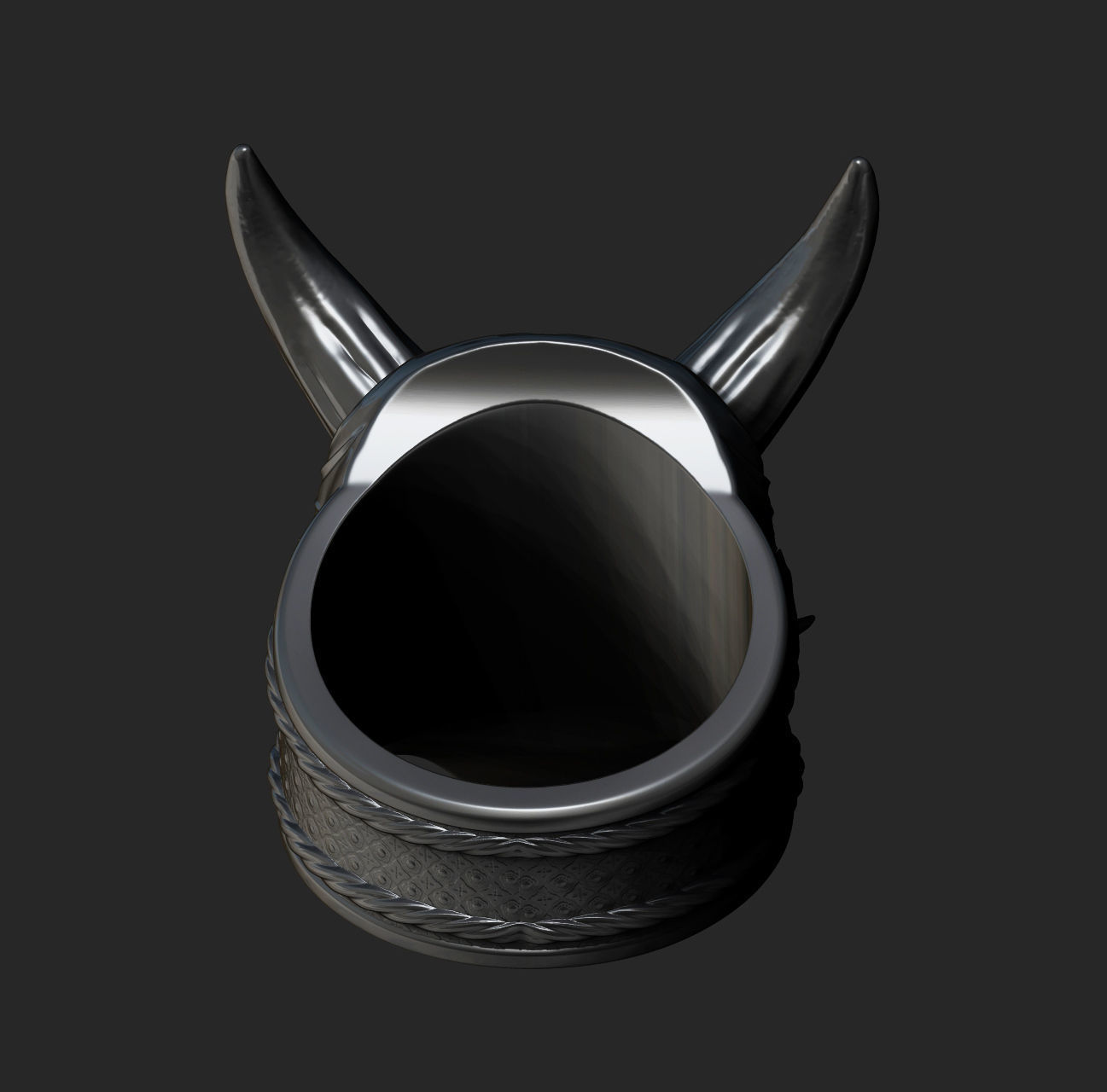 Ring Hannya Oni Demon Mask 3D print model_11