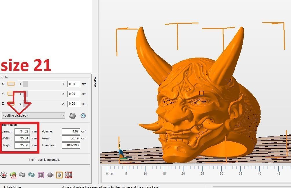 Ring Hannya Oni Demon Mask 3D print model_13