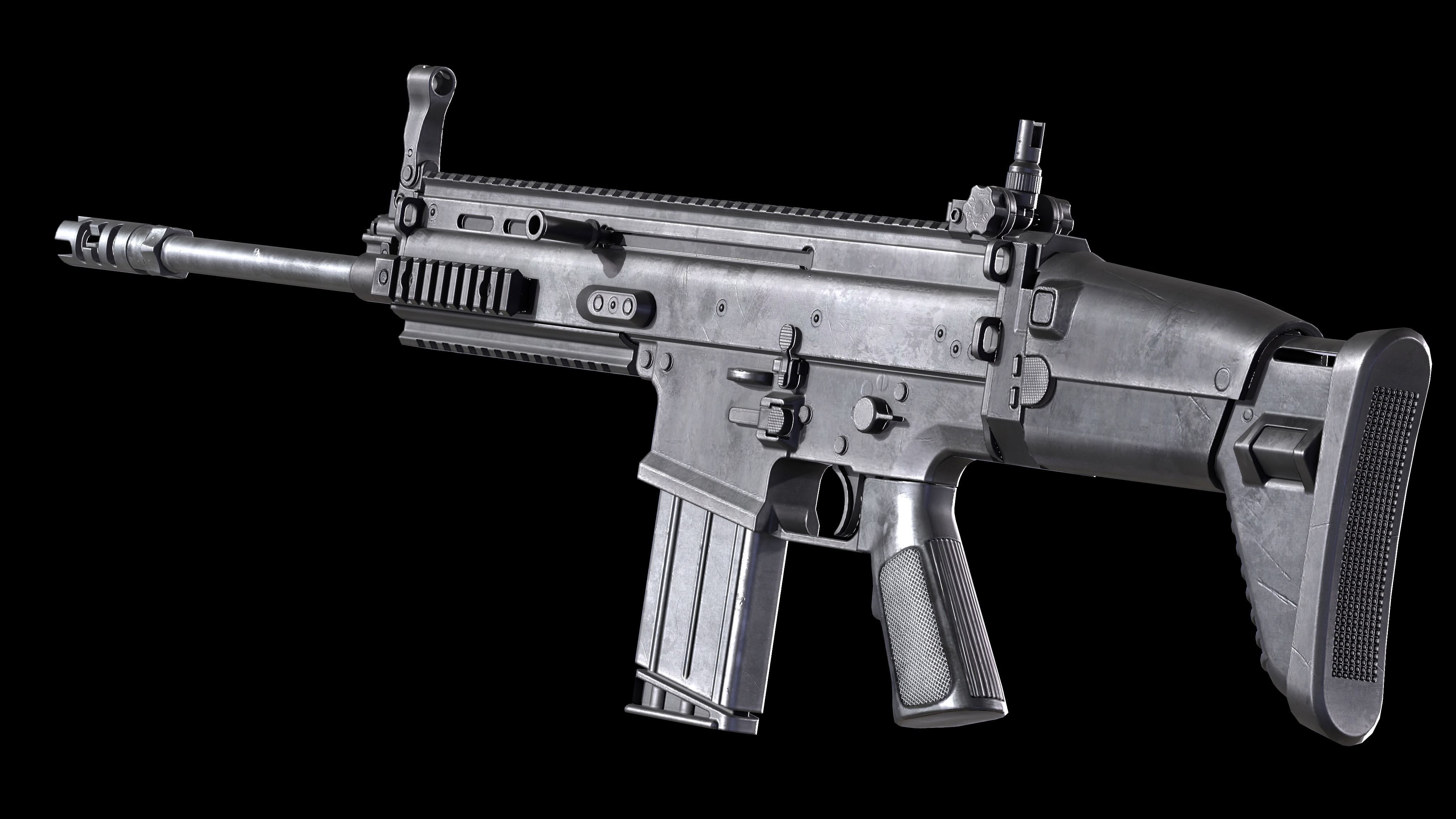 FN SCAR 17S PBR Worn Low-poly 3D model_3