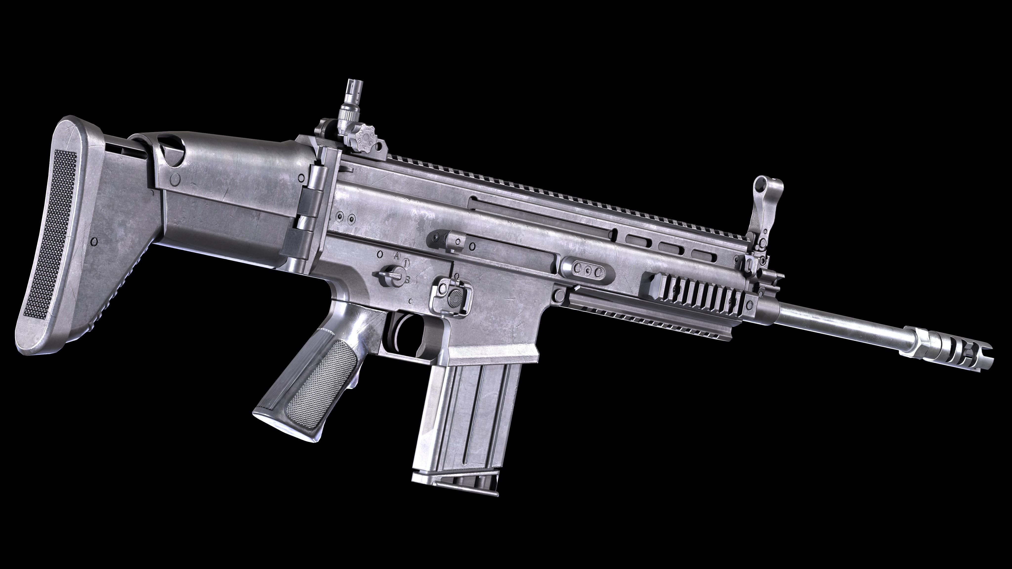 FN SCAR 17S PBR Worn Low-poly 3D model_4