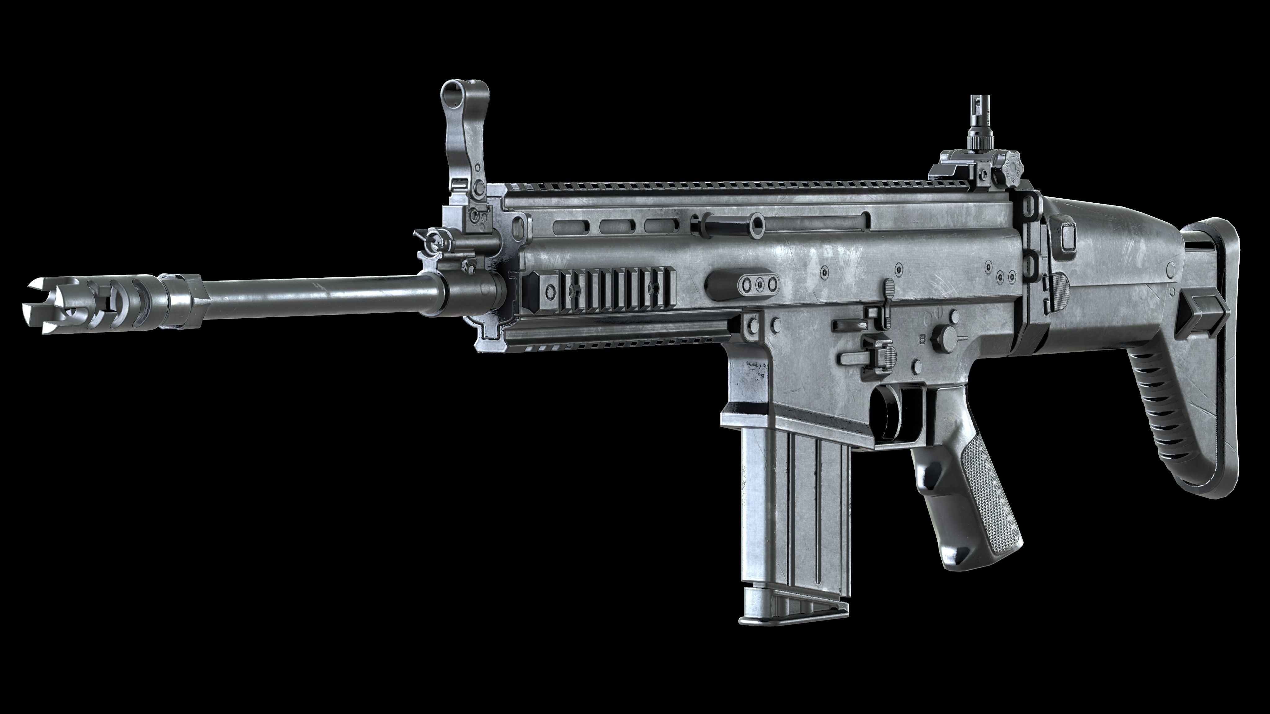 FN SCAR 17S PBR Worn Low-poly 3D model_8