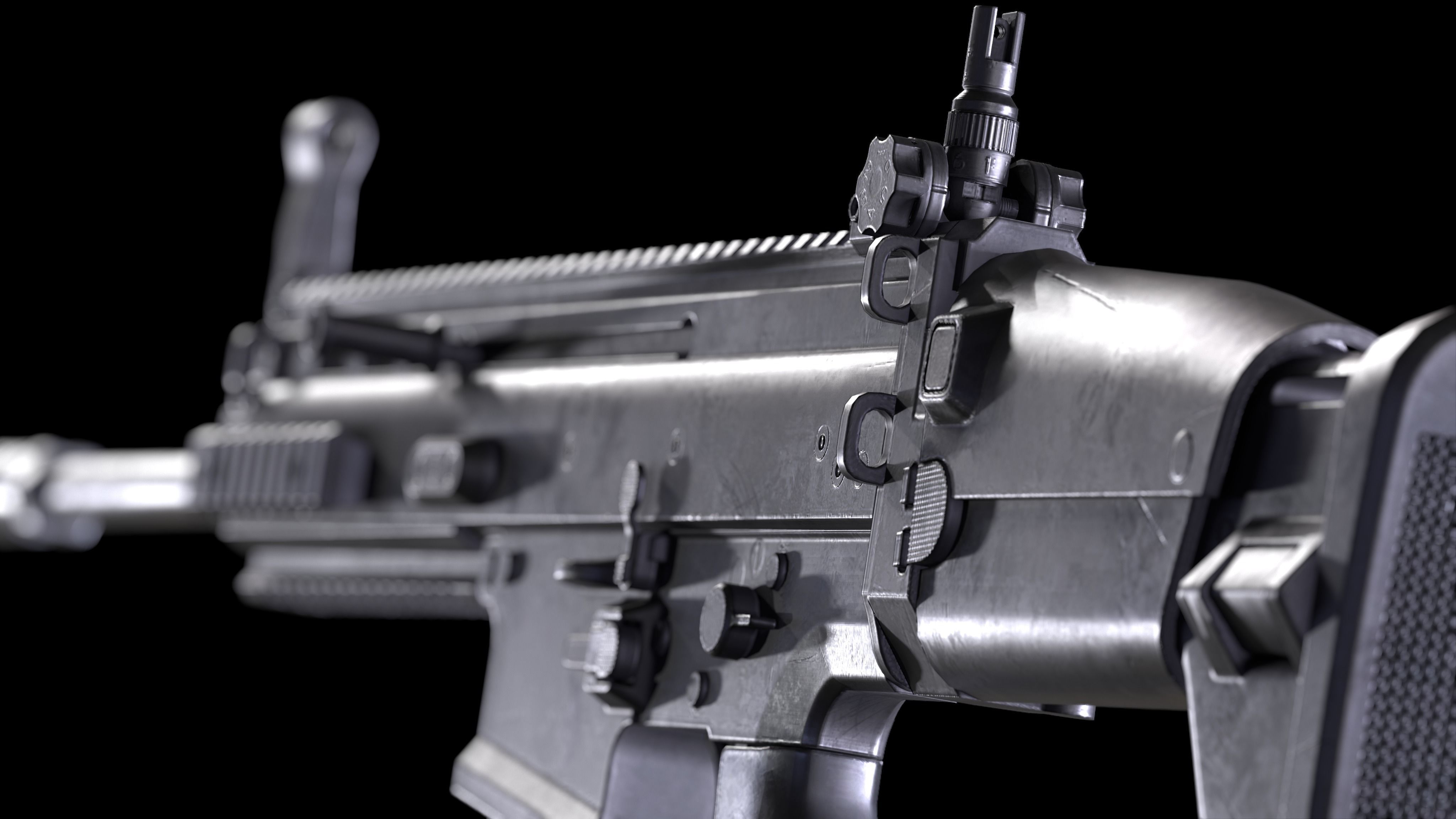 FN SCAR 17S PBR Worn Low-poly 3D model_6