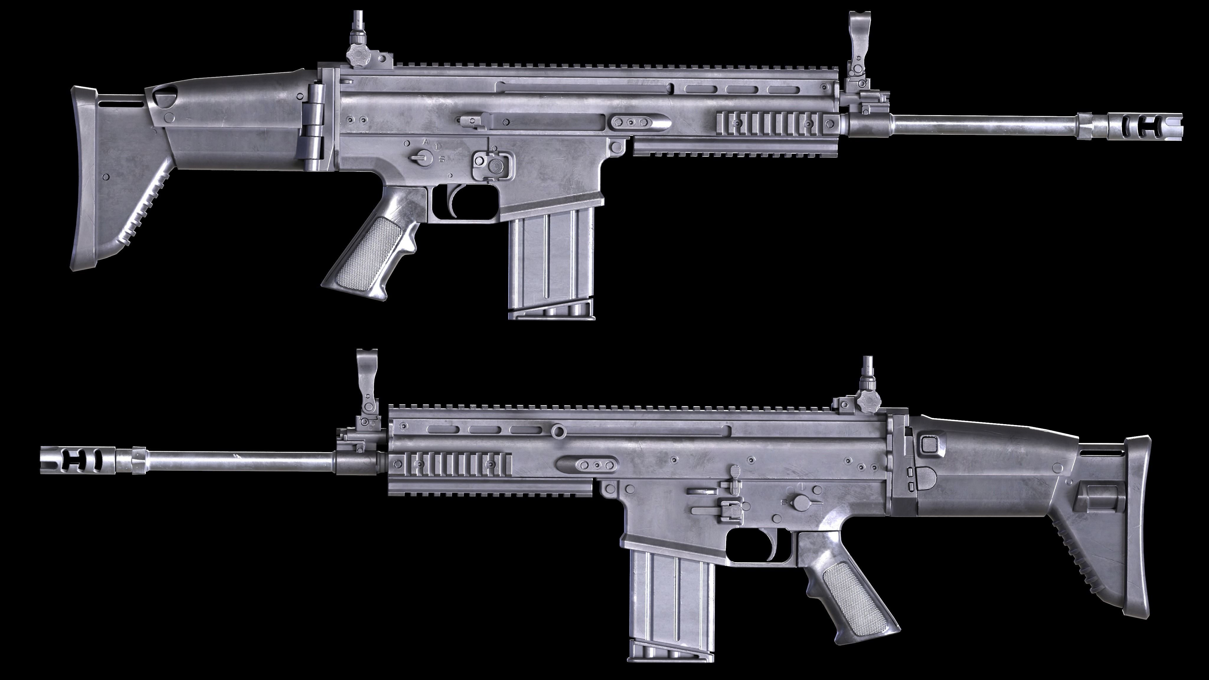 FN SCAR 17S PBR Worn Low-poly 3D model_5