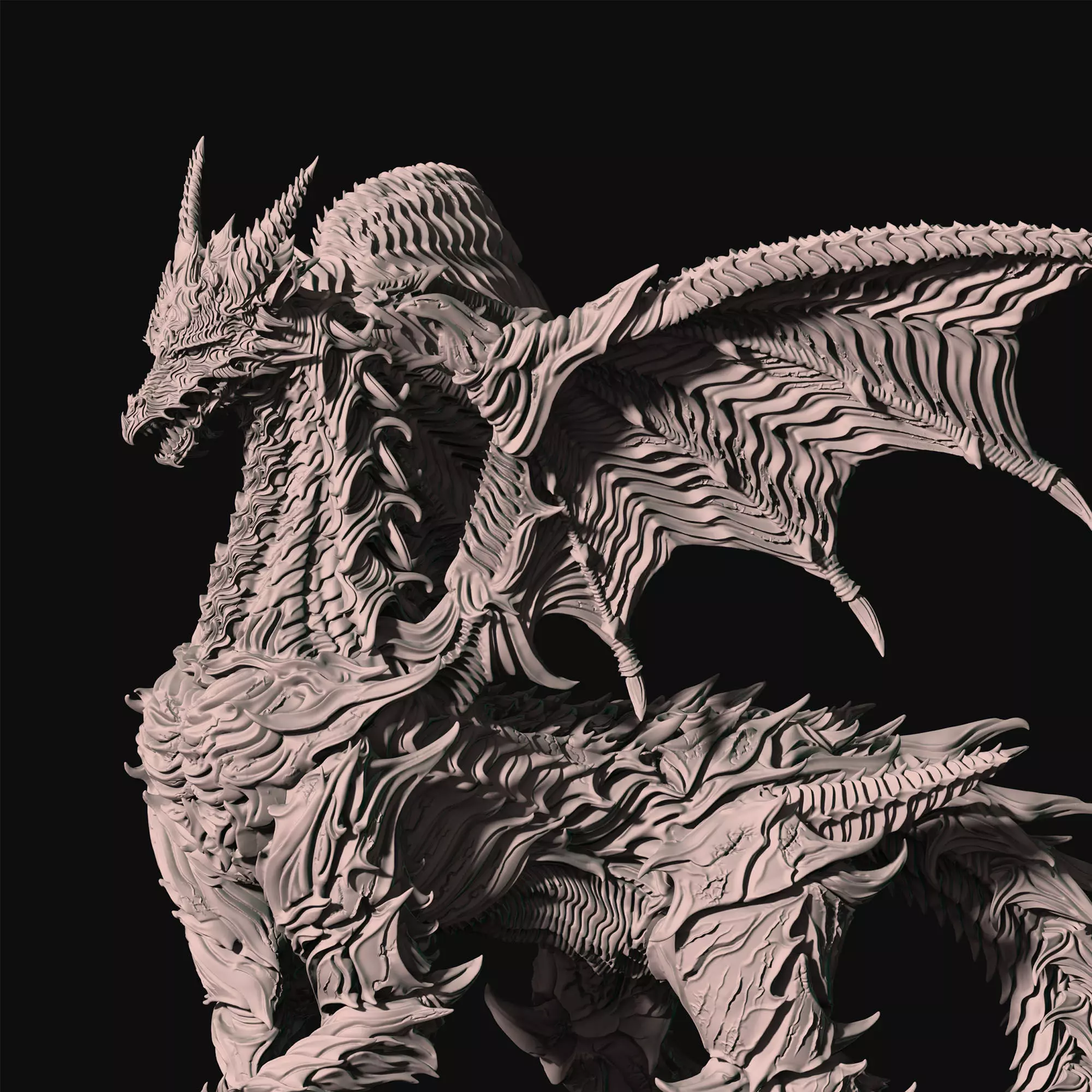 3D Game Assets 3D print model Dragon Figure 3D print model