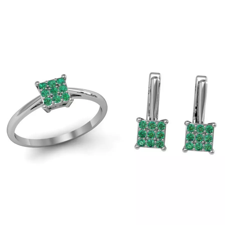 Set ring and earring ready for 3d print 3D print model