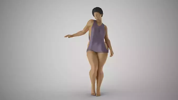 Girl Timid Touch 3D print model