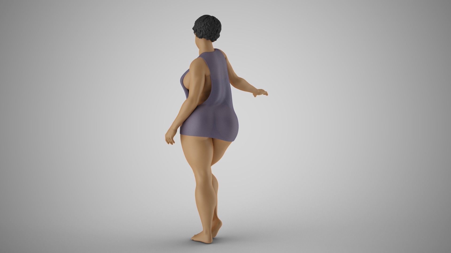 Girl Timid Touch 3D print model_8
