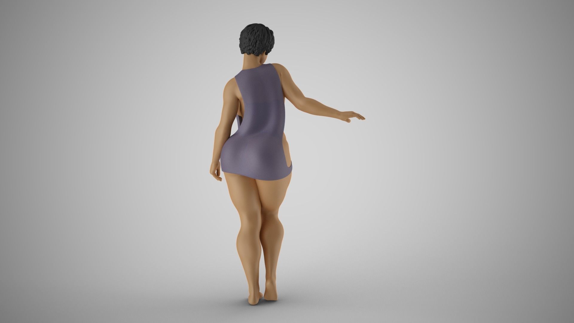 Girl Timid Touch 3D print model_7