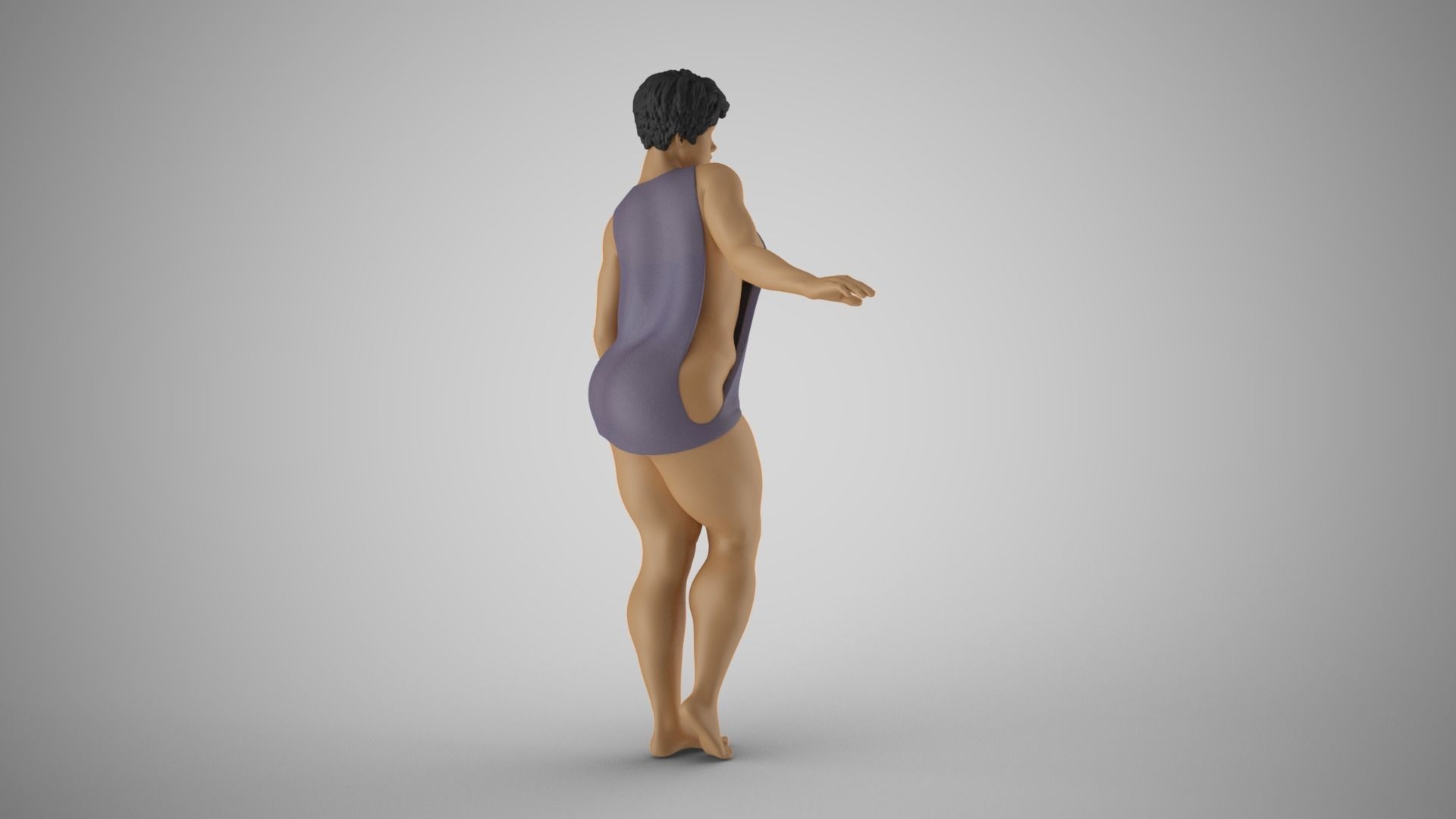 Girl Timid Touch 3D print model_6