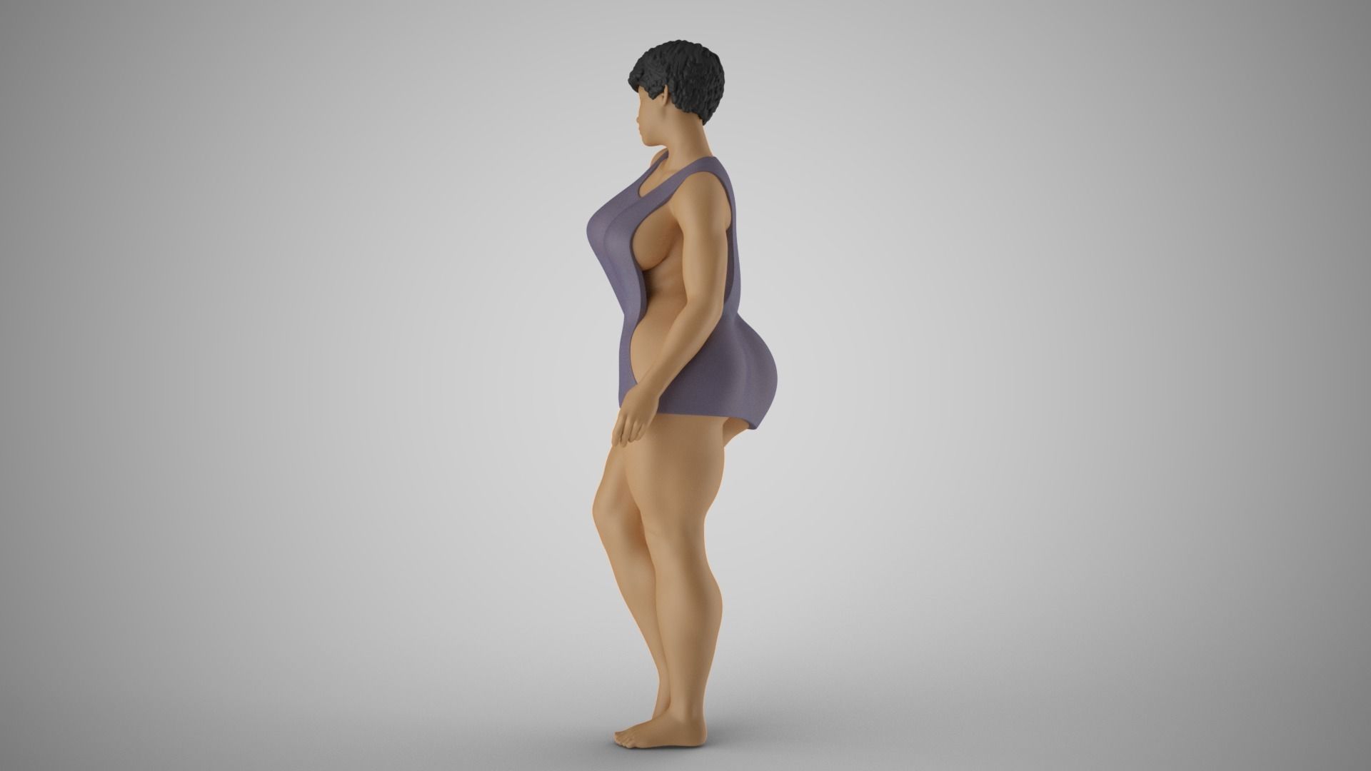Girl Timid Touch 3D print model_9
