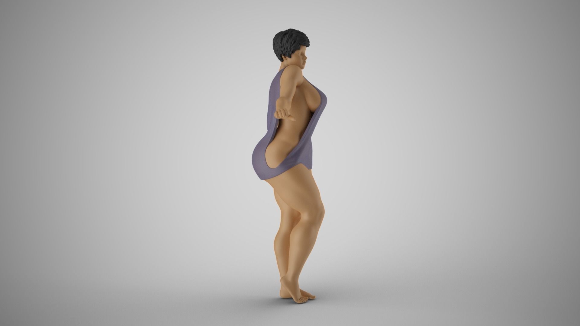 Girl Timid Touch 3D print model_5