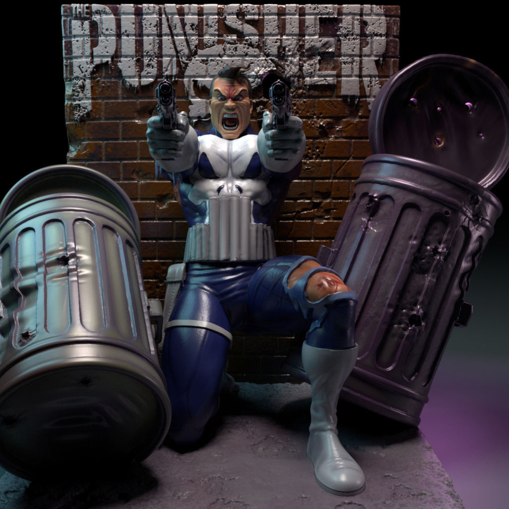 The Punisher -22cm 3D print model_4