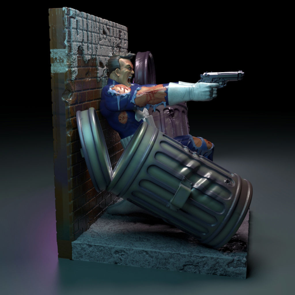 The Punisher -22cm 3D print model_2