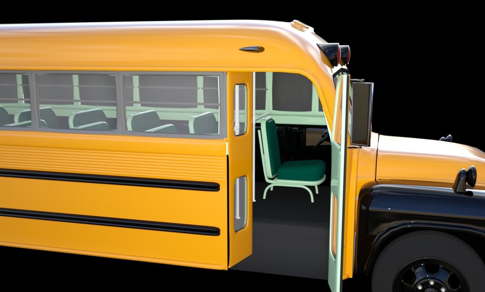 1957 School Bus for DAZ 3D model_5