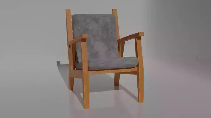 Chair wooden with upholstered seat