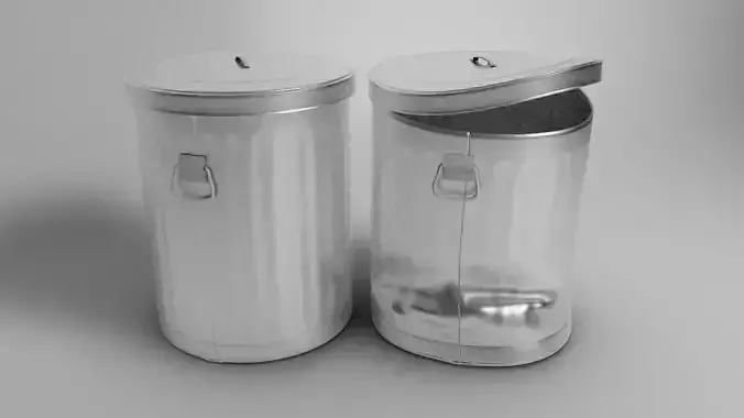 Street Trash Can Bin