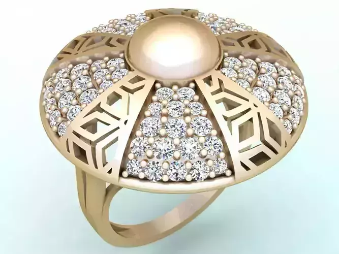  Mesh flower ring - Italian rings - Womens Rings - N6357