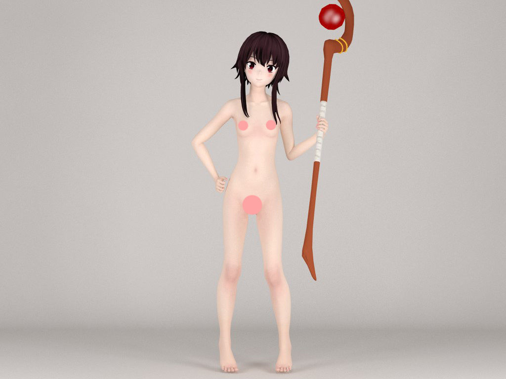 6 poses of Megumin 3D model_3