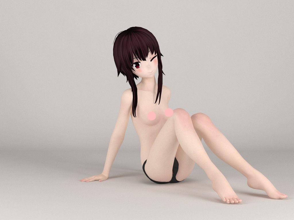 6 poses of Megumin 3D model_5