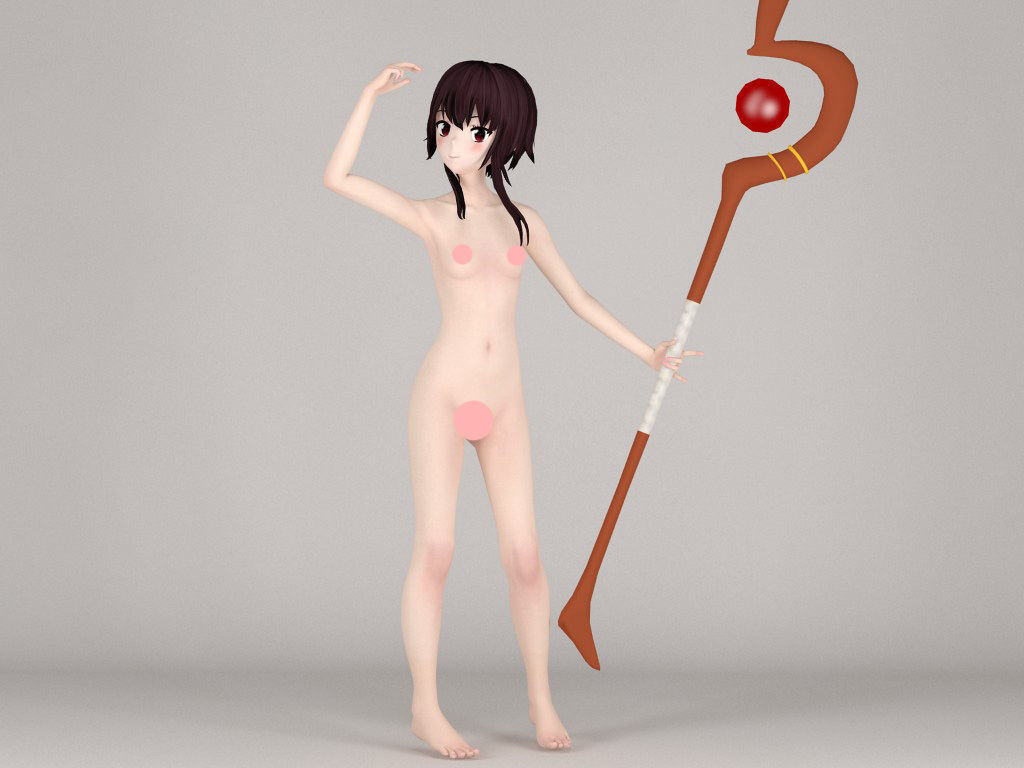 6 poses of Megumin 3D model_12