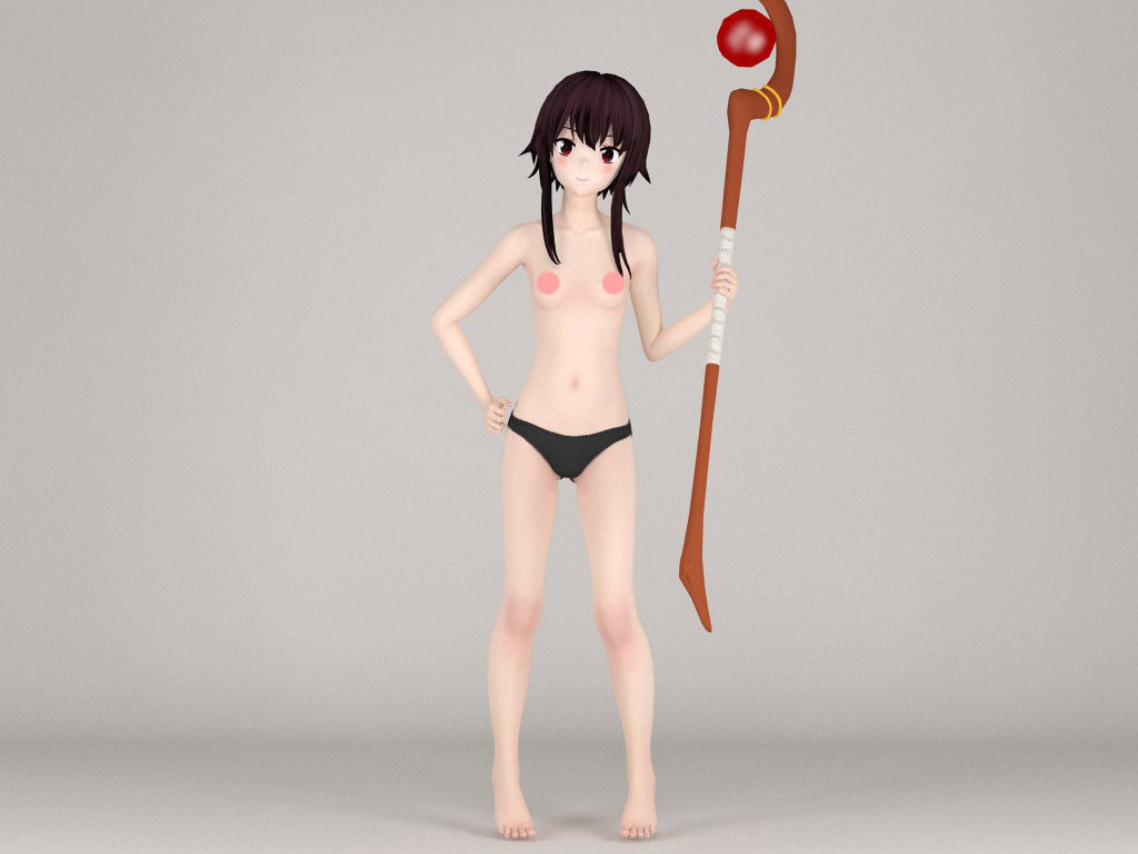 6 poses of Megumin 3D model_2