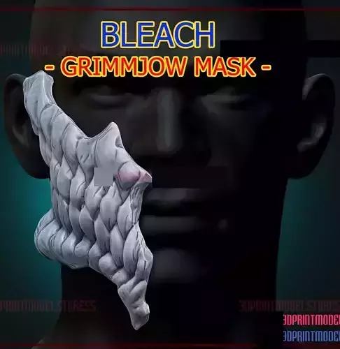 Bleach Grimmjow Mask - Skull Mask 3D print model
