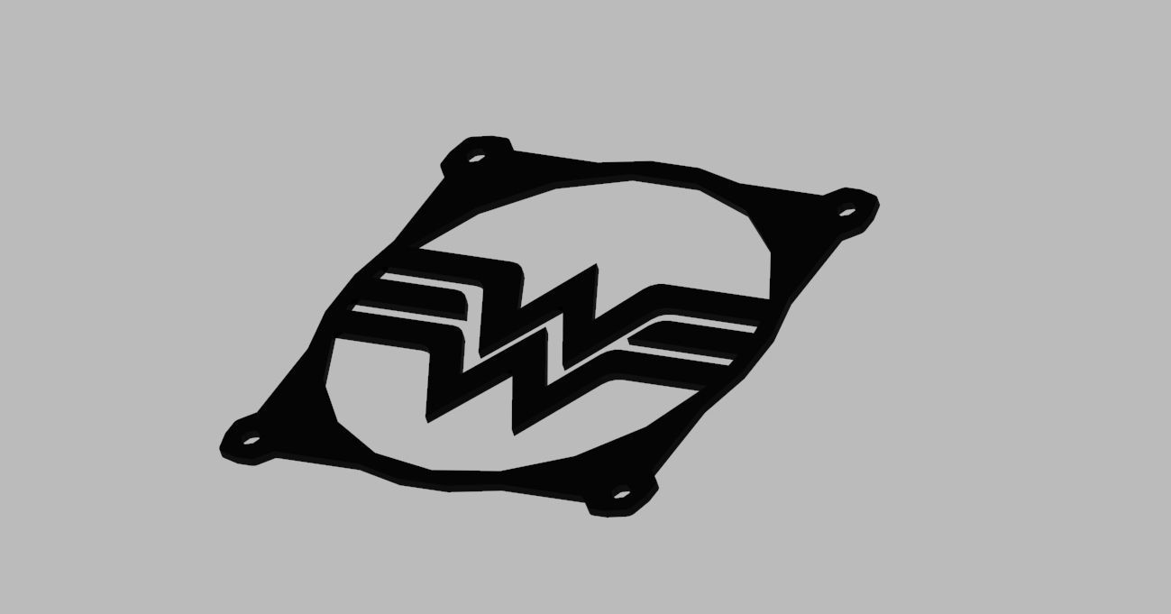 DC heroes fans cover - PC case fan grill - Justice League symbol 3D print model_9