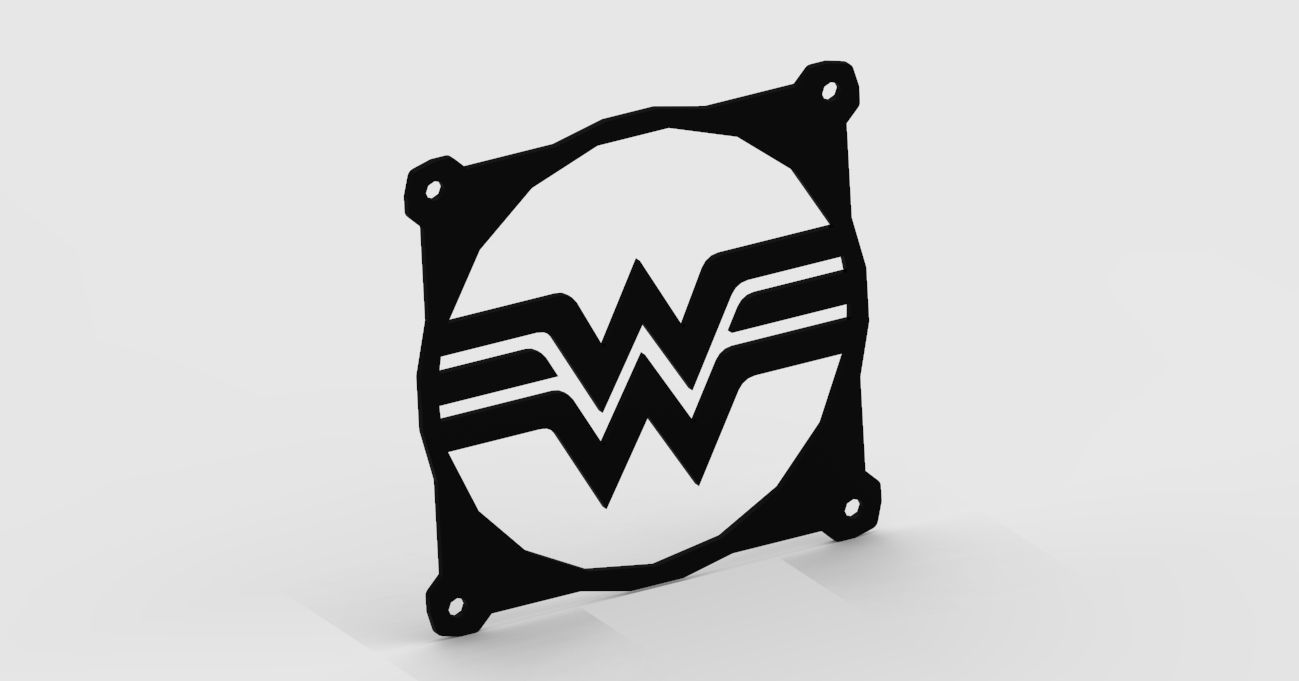 DC heroes fans cover - PC case fan grill - Justice League symbol 3D print model_8
