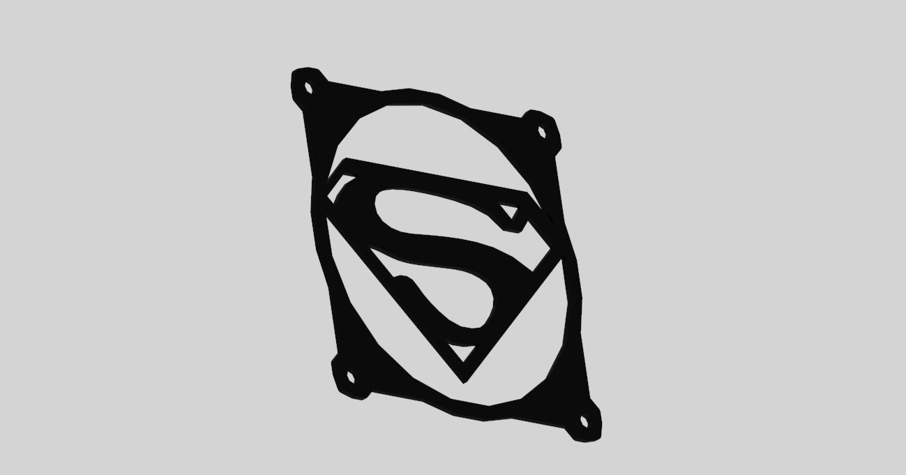 DC heroes fans cover - PC case fan grill - Justice League symbol 3D print model_7