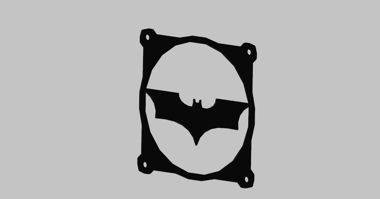 DC heroes fans cover - PC case fan grill - Justice League symbol 3D print model_3